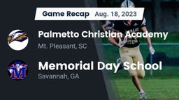 Recap: Palmetto Christian Academy  vs. Memorial Day School 2023