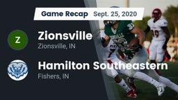 Recap: Zionsville  vs. Hamilton Southeastern  2020