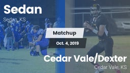 Matchup: Sedan vs. Cedar Vale/Dexter  2019