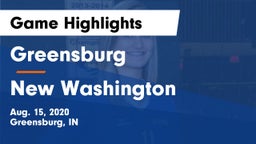 Greensburg  vs New Washington Game Highlights - Aug. 15, 2020