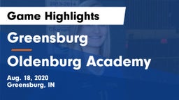 Greensburg  vs Oldenburg Academy  Game Highlights - Aug. 18, 2020