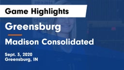 Greensburg  vs Madison Consolidated  Game Highlights - Sept. 3, 2020