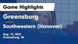Greensburg  vs Southwestern  (Hanover) Game Highlights - Aug. 13, 2022