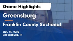 Greensburg  vs Franklin County Sectional Game Highlights - Oct. 15, 2022