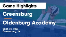 Greensburg  vs Oldenburg Academy Game Highlights - Sept. 23, 2023