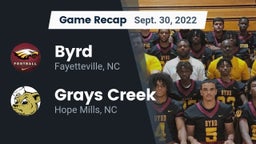 Recap: Byrd  vs. Grays Creek  2022