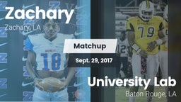 Matchup: Zachary  vs. University Lab  2017