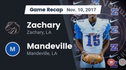 Recap: Zachary  vs. Mandeville  2017