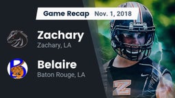 Recap: Zachary  vs. Belaire  2018