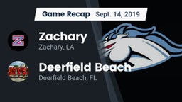 Recap: Zachary  vs. Deerfield Beach  2019