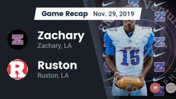 Recap: Zachary  vs. Ruston  2019