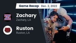 Recap: Zachary  vs. Ruston  2022