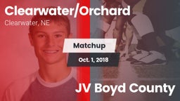 Matchup: Clearwater/Orchard vs. JV Boyd County 2018