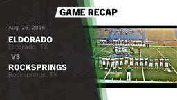 Recap: Eldorado  vs. Rocksprings  2016