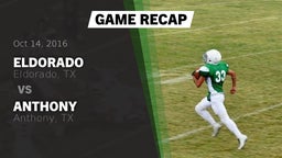 Recap: Eldorado  vs. Anthony  2016