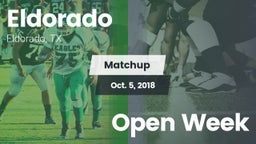 Matchup: Eldorado vs. Open Week 2018