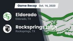 Recap: Eldorado  vs. Rocksprings High 2020