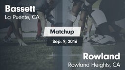Matchup: Bassett vs. Rowland  2016