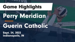 Perry Meridian  vs Guerin Catholic  Game Highlights - Sept. 24, 2022
