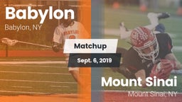 Matchup: Babylon vs. Mount Sinai  2019