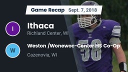 Recap: Ithaca  vs. Weston /Wonewoc-Center HS Co-Op 2018