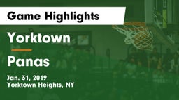 Yorktown  vs Panas  Game Highlights - Jan. 31, 2019