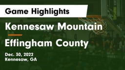 Kennesaw Mountain  vs Effingham County  Game Highlights - Dec. 30, 2022