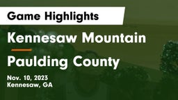 Kennesaw Mountain  vs Paulding County  Game Highlights - Nov. 10, 2023