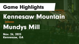 Kennesaw Mountain  vs Mundys Mill  Game Highlights - Nov. 26, 2023