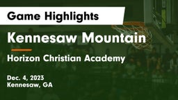 Kennesaw Mountain  vs Horizon Christian Academy  Game Highlights - Dec. 4, 2023
