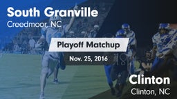 Matchup: South Granville vs. Clinton  2016