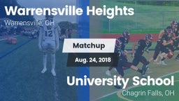 Matchup: Warrensville Heights vs. University School 2018