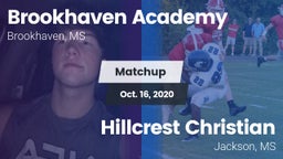 Matchup: Brookhaven Academy vs. Hillcrest Christian  2020