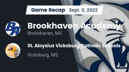 Recap: Brookhaven Academy  vs. St. Aloysius Vicksburg Catholic Schools 2022