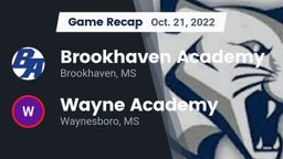 Recap: Brookhaven Academy  vs. Wayne Academy  2022