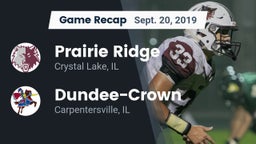 Recap: Prairie Ridge  vs. Dundee-Crown  2019