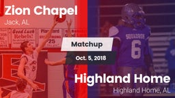 Matchup: Zion Chapel vs. Highland Home  2018