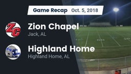 Recap: Zion Chapel  vs. Highland Home  2018