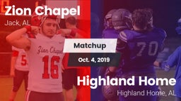 Matchup: Zion Chapel vs. Highland Home  2019