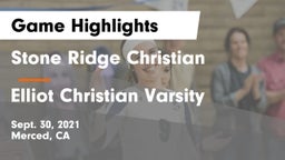 Stone Ridge Christian  vs Elliot Christian Varsity Game Highlights - Sept. 30, 2021