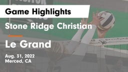 Stone Ridge Christian  vs Le Grand Game Highlights - Aug. 31, 2022