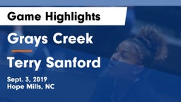 Grays Creek  vs Terry Sanford Game Highlights - Sept. 3, 2019