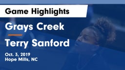 Grays Creek  vs Terry Sanford  Game Highlights - Oct. 3, 2019