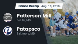 Recap: Patterson Mill  vs. Patapsco  2018