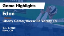 Edon  vs Liberty Center/Hicksville Varsity Tri Game Highlights - Oct. 8, 2022