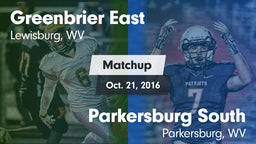 Matchup: Greenbrier East vs. Parkersburg South  2015