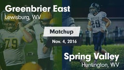 Matchup: Greenbrier East vs. Spring Valley  2015