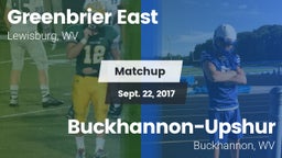 Matchup: Greenbrier East vs. Buckhannon-Upshur  2017