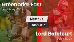 Matchup: Greenbrier East vs. Lord Botetourt  2017