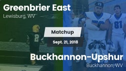 Matchup: Greenbrier East vs. Buckhannon-Upshur  2018